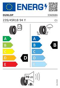 Efficiency label - DUNLOP, SP SPORT MAXX 050 235/45R18